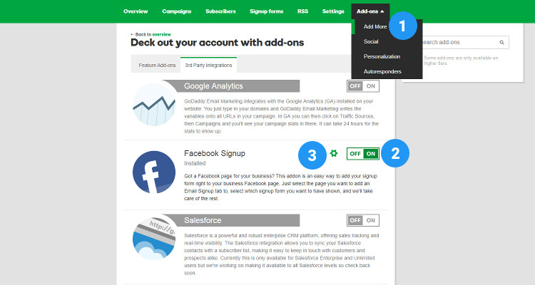 Add newsletter signup form to Facebook page 02