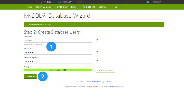 10 MySQL database, User and assign privileges 