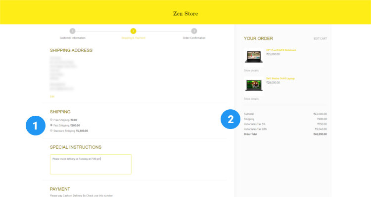 Free shipping, Flat rate shipping, Weight based shipping 07