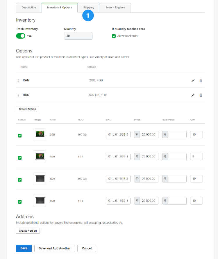 How to create Variable Product 03