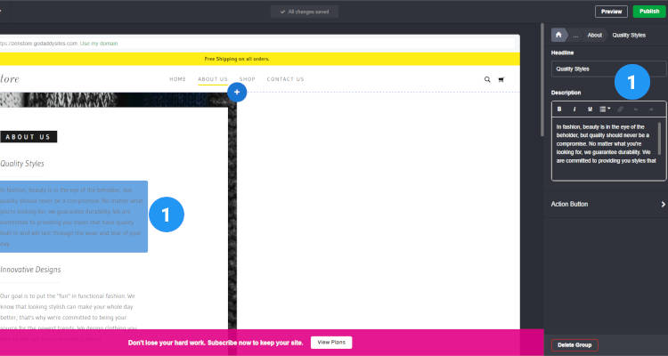 How to Edit About Us page 05