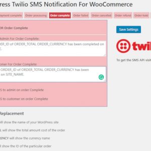 Woocommerce Twilio SMS notifications 03