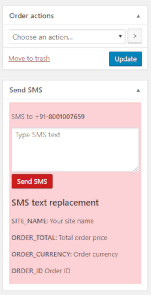 Woocommerce Twilio SMS notifications 06