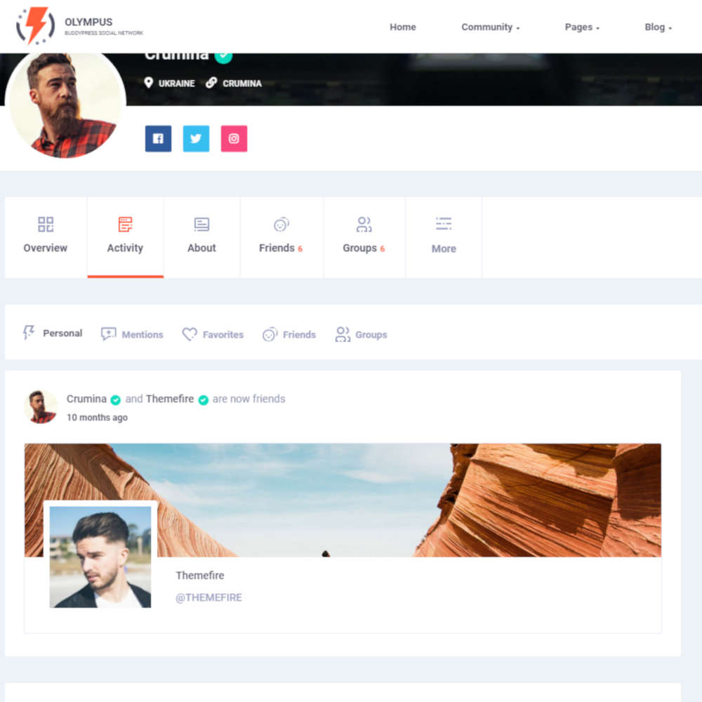 olympus social network theme 03