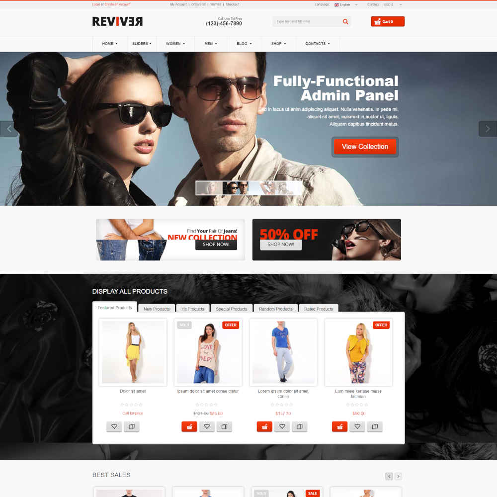 Reviver Virtuemart Joomla virtuemart Responsive Template - Image 2