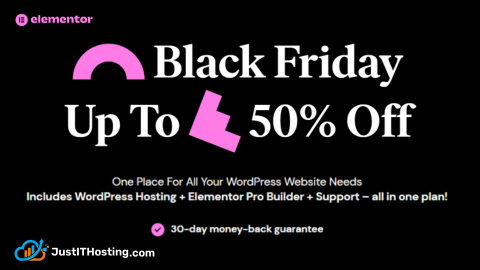 Elementor Page Builder Black Friday Sale - Save up to 50% (480 x 270 px)